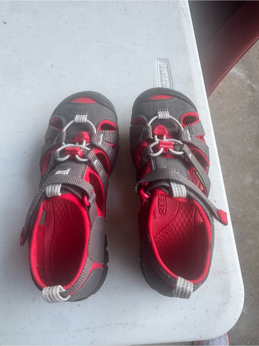 Keen Kids' Gray and Red Closed-Toe Water Shoes